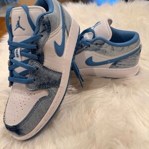 Nike Air Jordan Denim Blue and White Sneakers